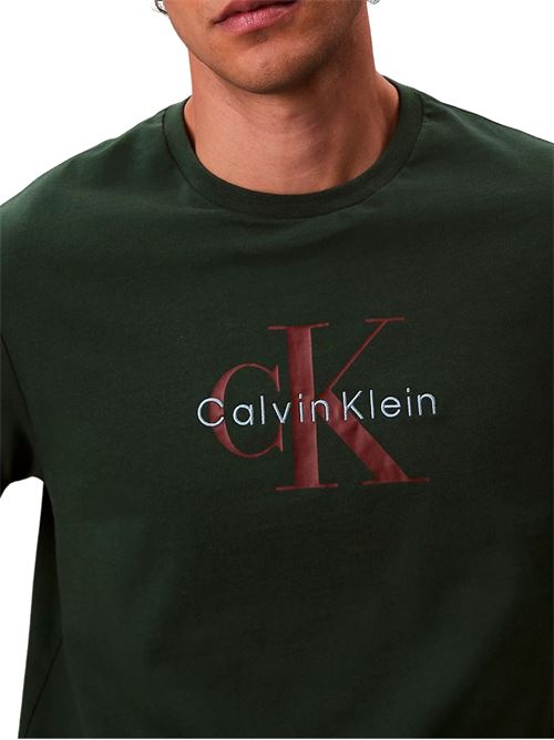 T-shirt verde in cotone Calvin Klein Jeans | LV04RB862GLLG